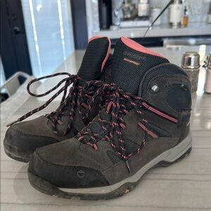 Hi-Tec Grey and Pink Athletic Shoes with Ankle Support